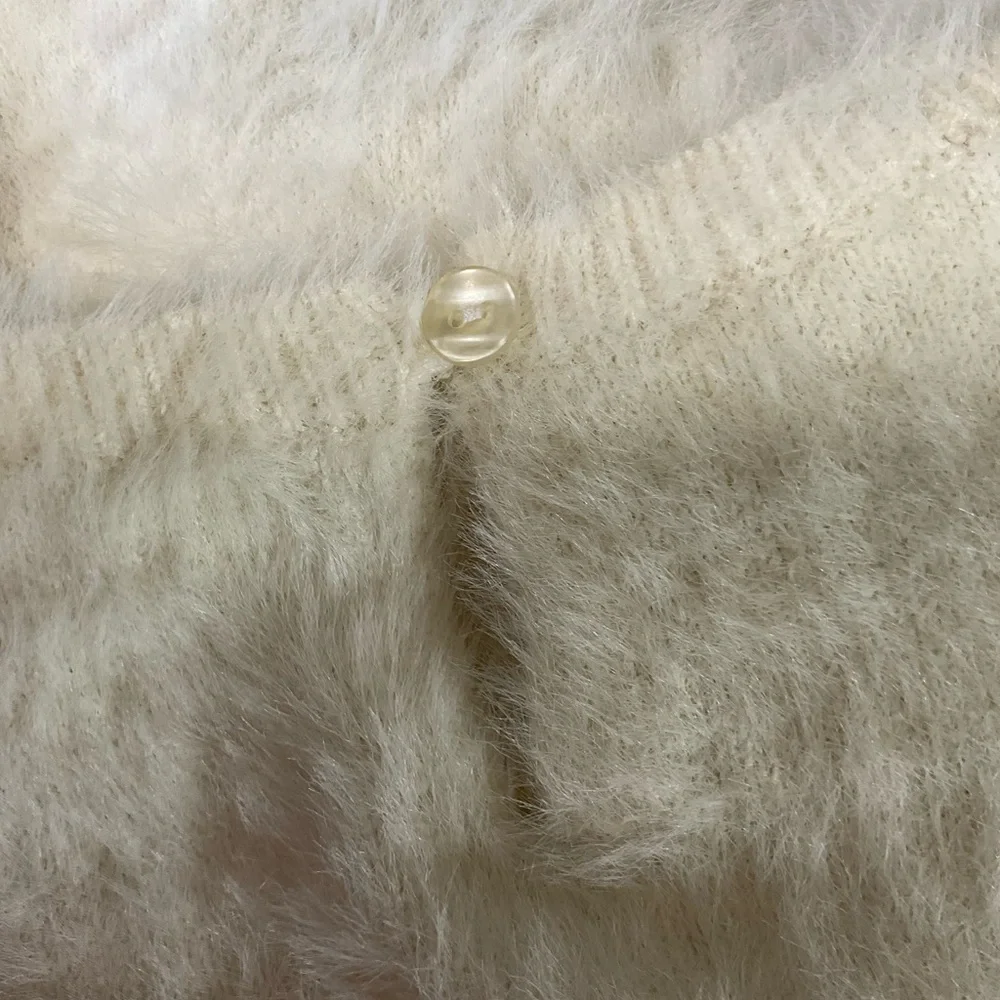 Anthropologie NWT Rosie Niera Aubade Pullover Fuzzy IVORY Sweater.Size Small - Picture 12 of 16